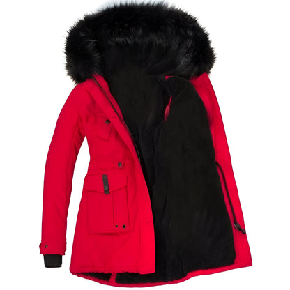 Women’s Warm Winter Parka Coat | Hooded Faux Fur