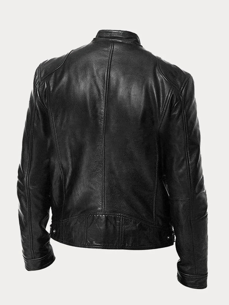 Men’s Bomber Leather Jacket | Faux Oversized Style
