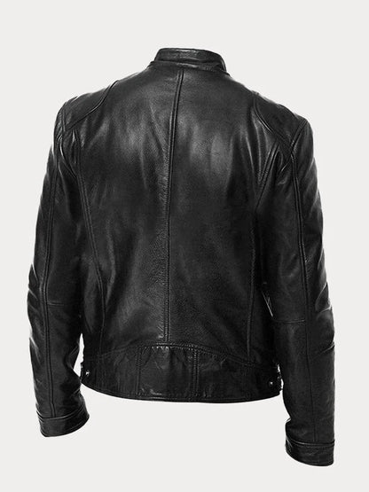 Men’s Bomber Leather Jacket | Faux Oversized Style