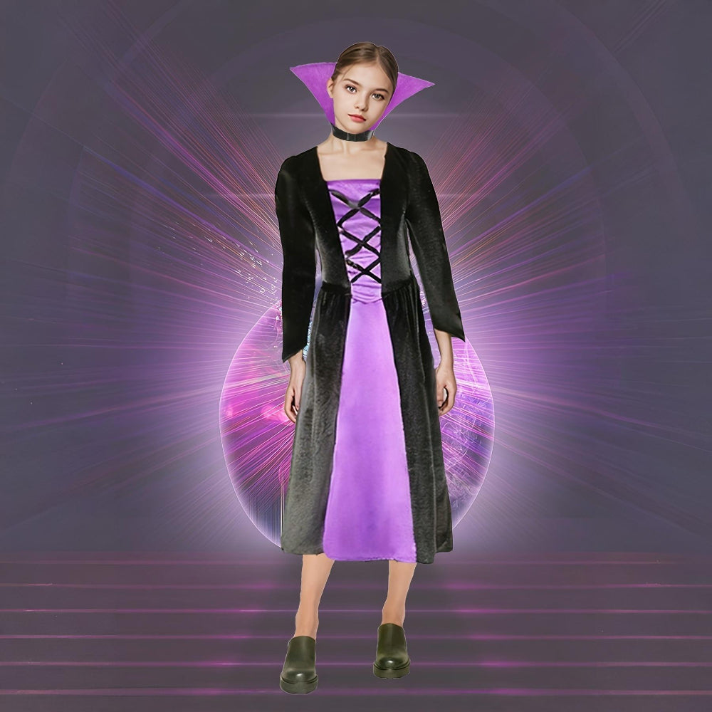 Halloween Kids Vampire Costume Long Dress