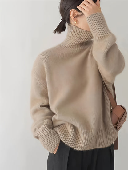 Women’s Oversized Turtleneck Knit Sweater | Chunky Jumper