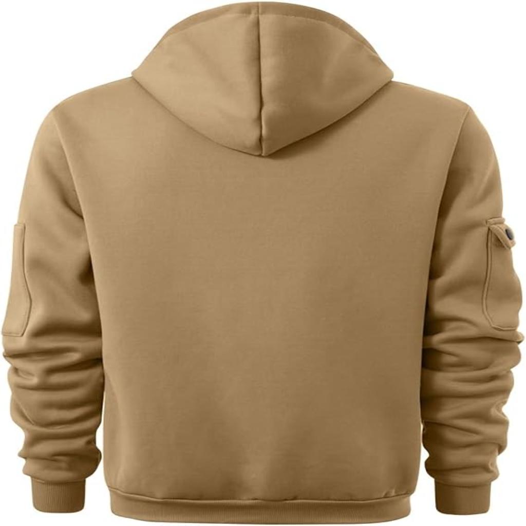 Men’s Winter Hoodie Jacket | Half-Zip, Utility Pockets