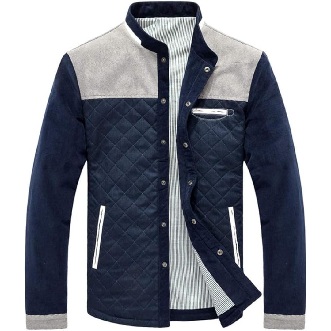 Men’s Quilted Winter Jacket | Lightweight, Stand Collar