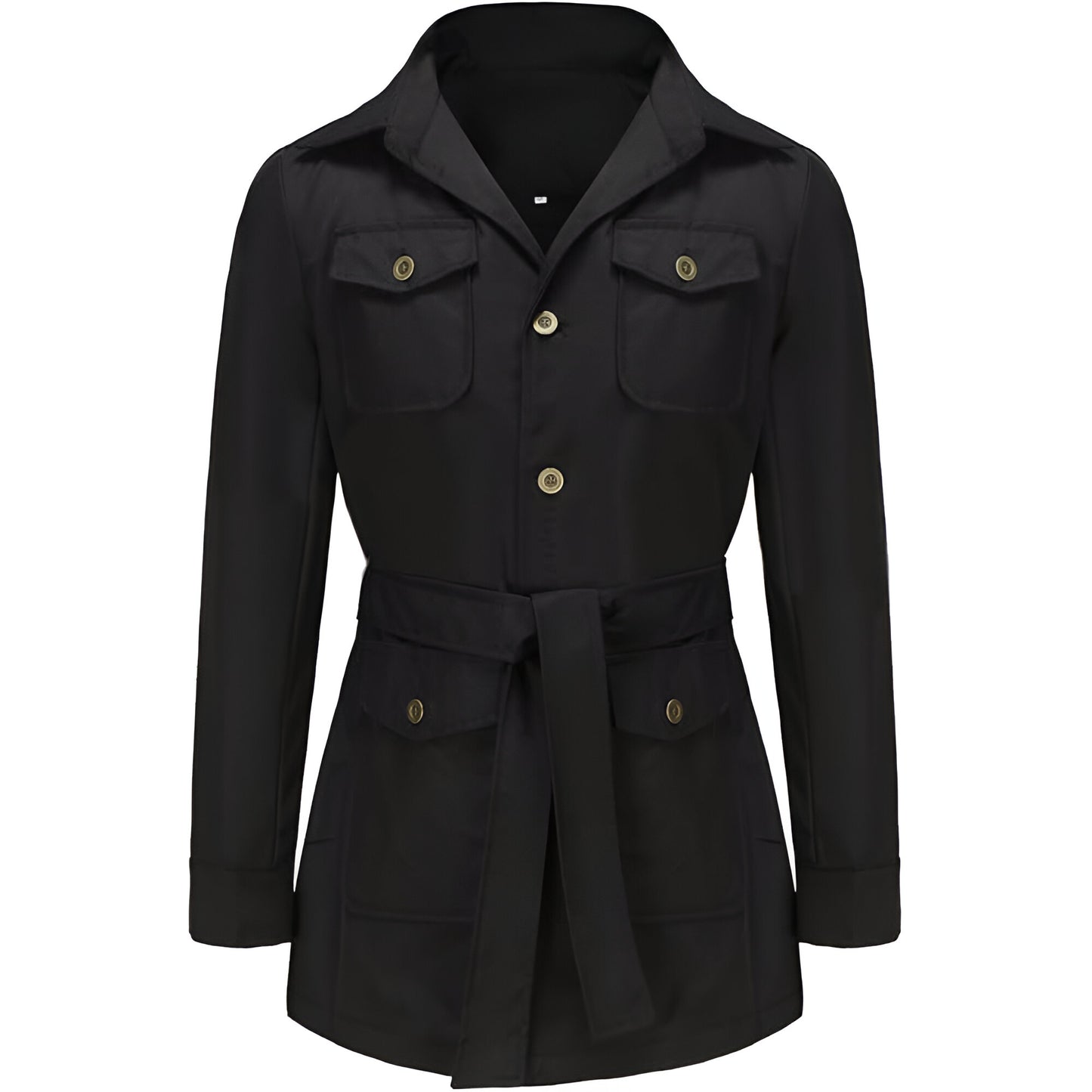 Men’s Belted Utility Field Jacket | Safari Military Coat