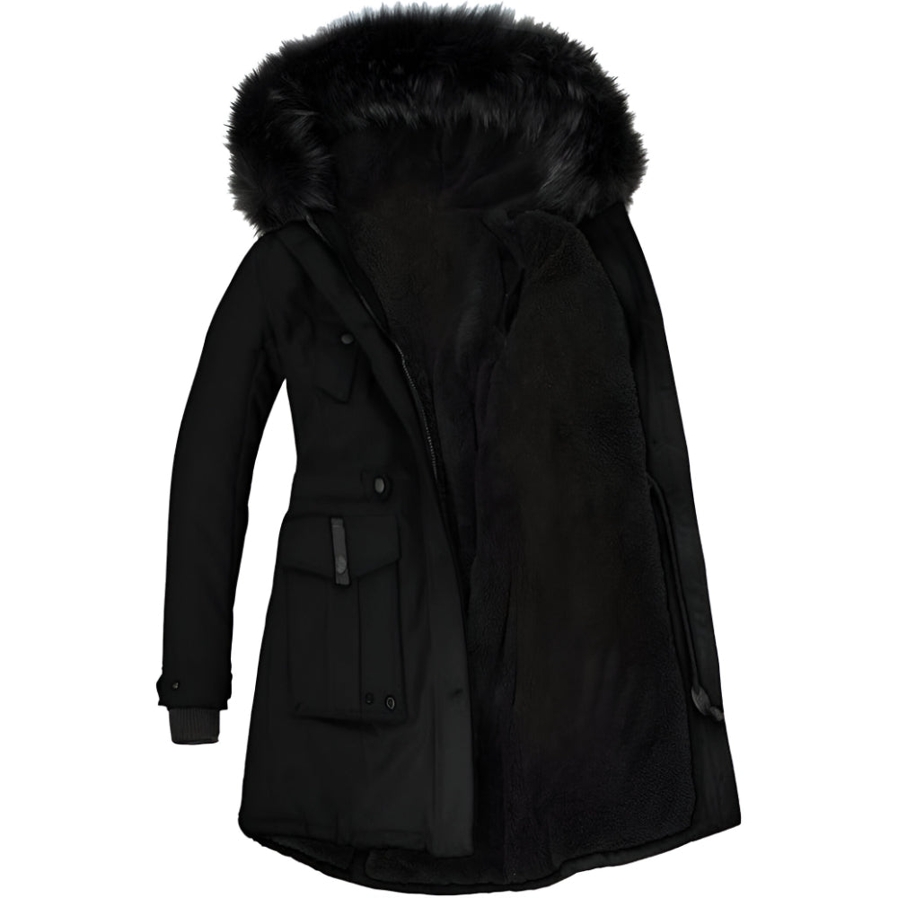 Women’s Warm Winter Parka Coat | Hooded Faux Fur