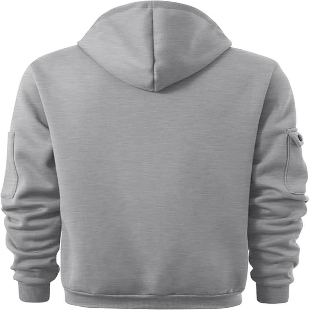 Men’s Winter Hoodie Jacket | Half-Zip, Utility Pockets