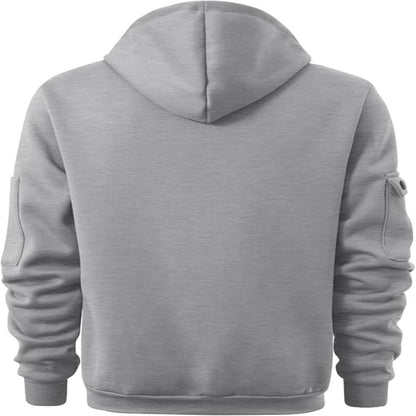 Men’s Winter Hoodie Jacket | Half-Zip, Utility Pockets