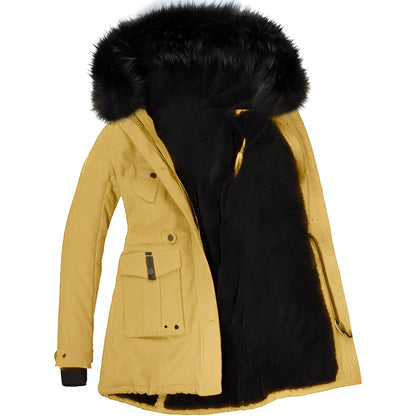 Women’s Warm Winter Parka Coat | Hooded Faux Fur