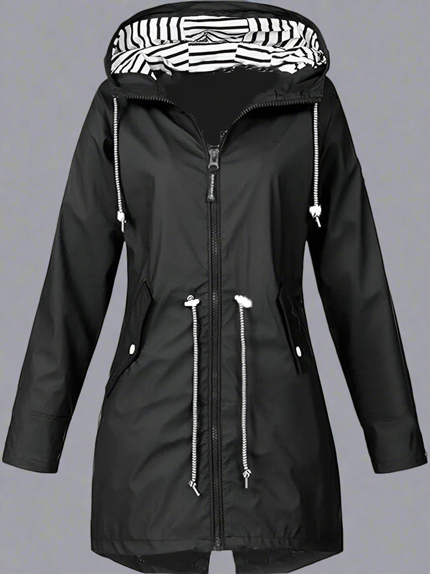 Women's Waterproof Lightweight Parka Coat | Hooded, Zip-up