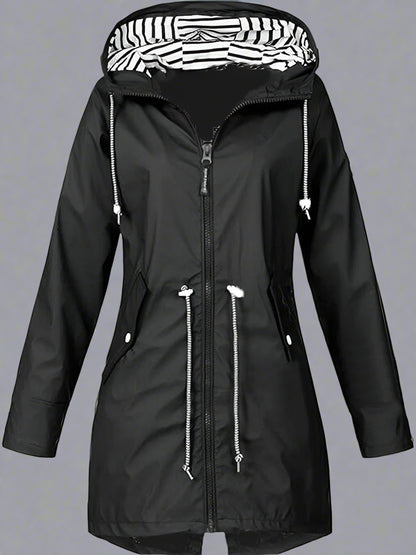 Women's Waterproof Lightweight Parka Coat | Hooded, Zip-up