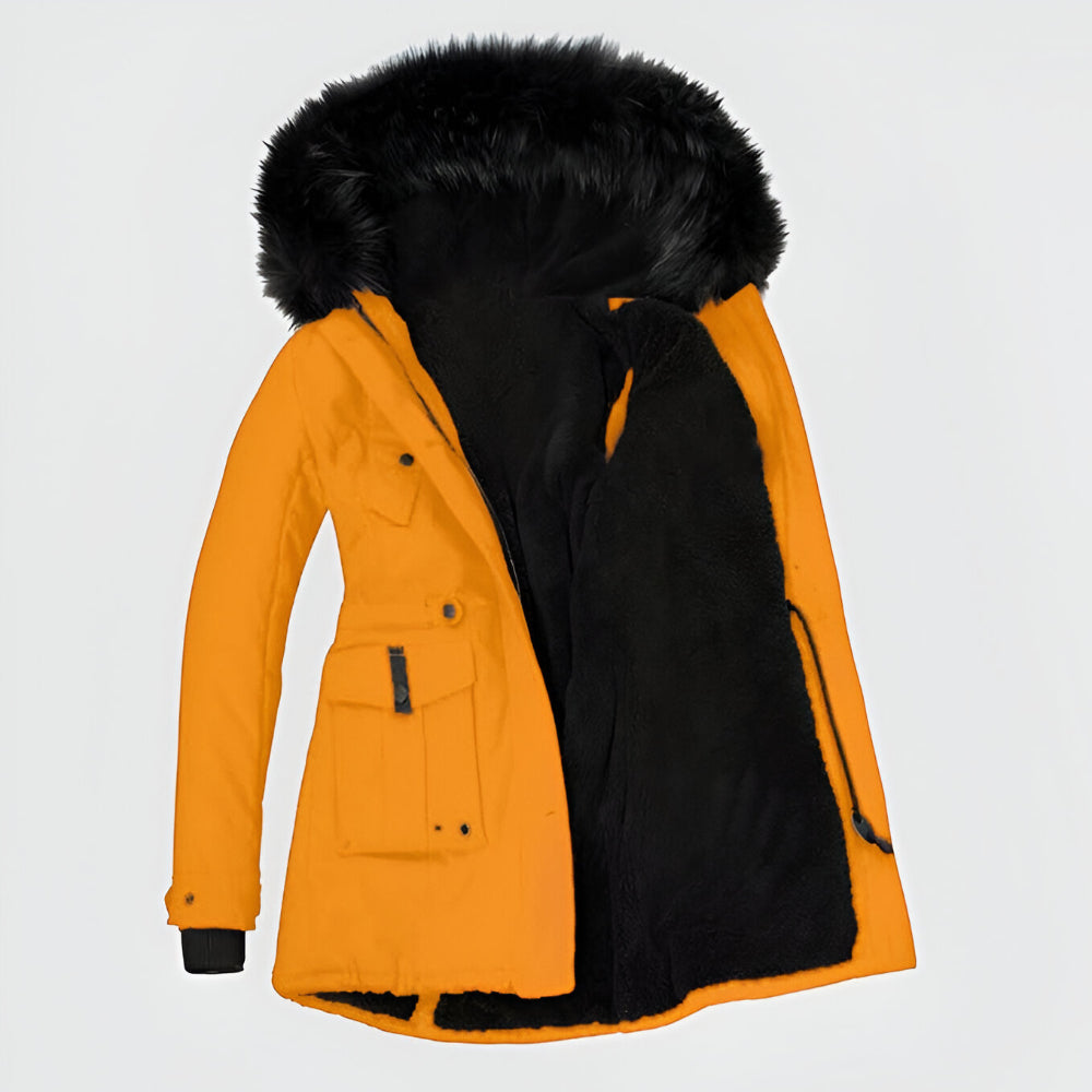 Women’s Warm Winter Parka Coat | Hooded Faux Fur