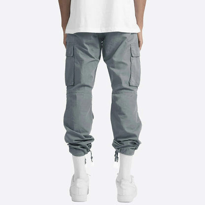Men's Cargo Pants | Wide Leg Work Trousers with Zipper Pockets