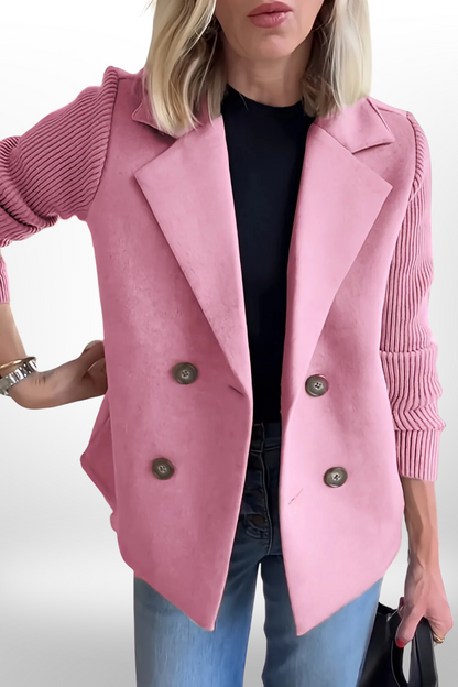 Women Lightweight Spring Coat | Long Knit Sleeve Blazer