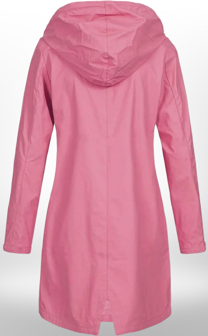 Women Waterproof Long Jacket | Hooded Waist Rain Coat