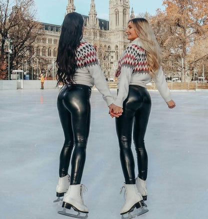 Women's Faux Leather Leggings | High Waist Slim Fit