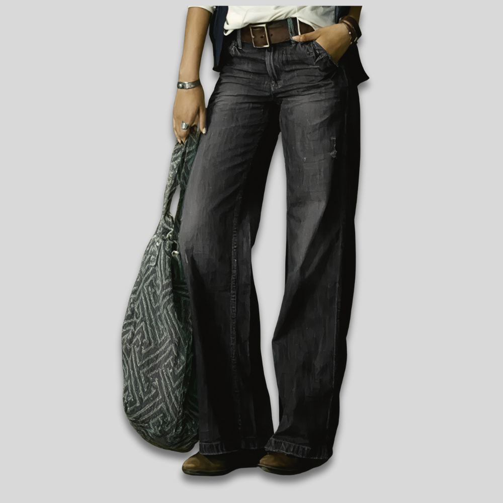 Women's Vintage Relaxed Wide Leg Jeans High Waisted Full Length