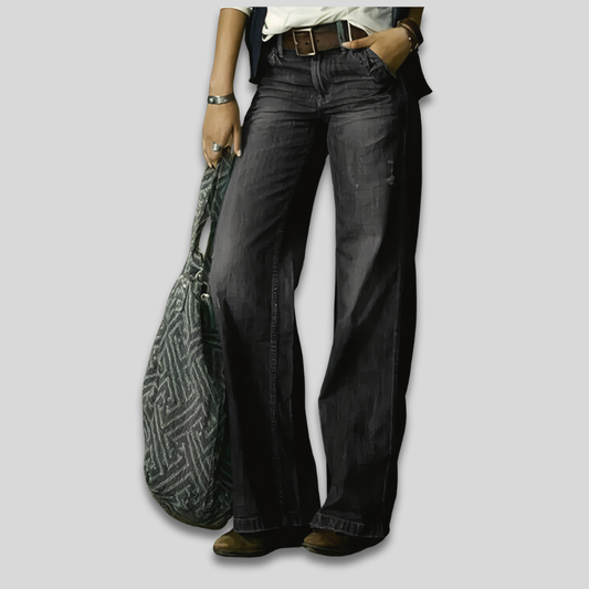 Women's Vintage Relaxed Wide Leg Jeans High Waisted Full Length