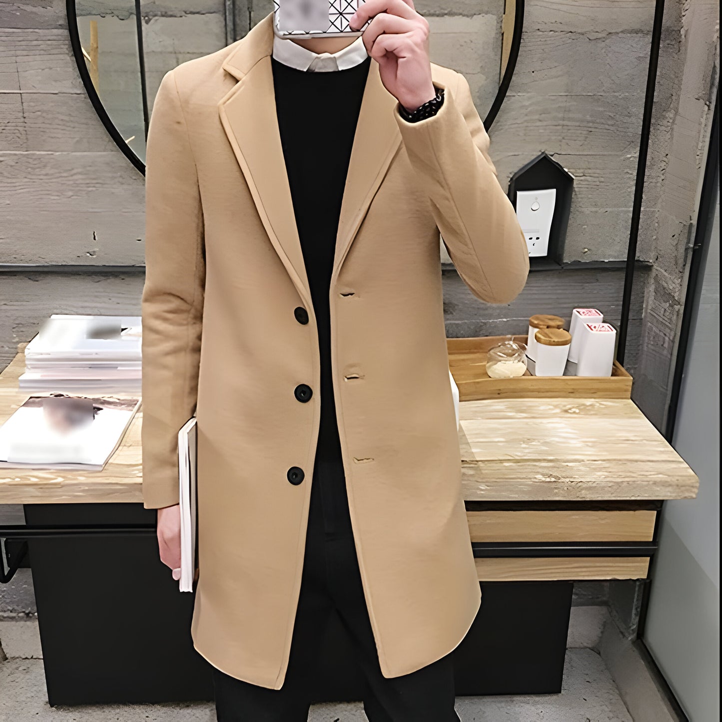 Men’s Tailored Wool Overcoat | Long Single-Breasted Coat