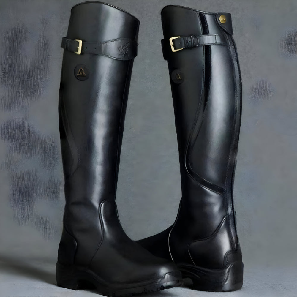 Women’s Leather Knee-High Boots | Waterproof Riding, Buckle