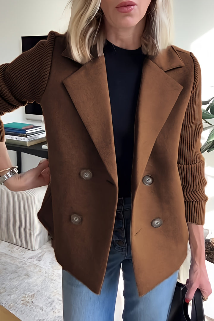Women Lightweight Spring Coat | Long Knit Sleeve Blazer