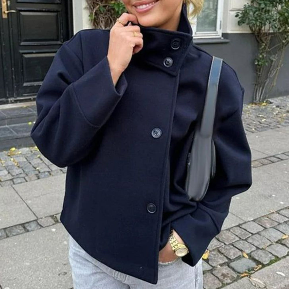 Women Casual Winter Peacoat High Collar Chic