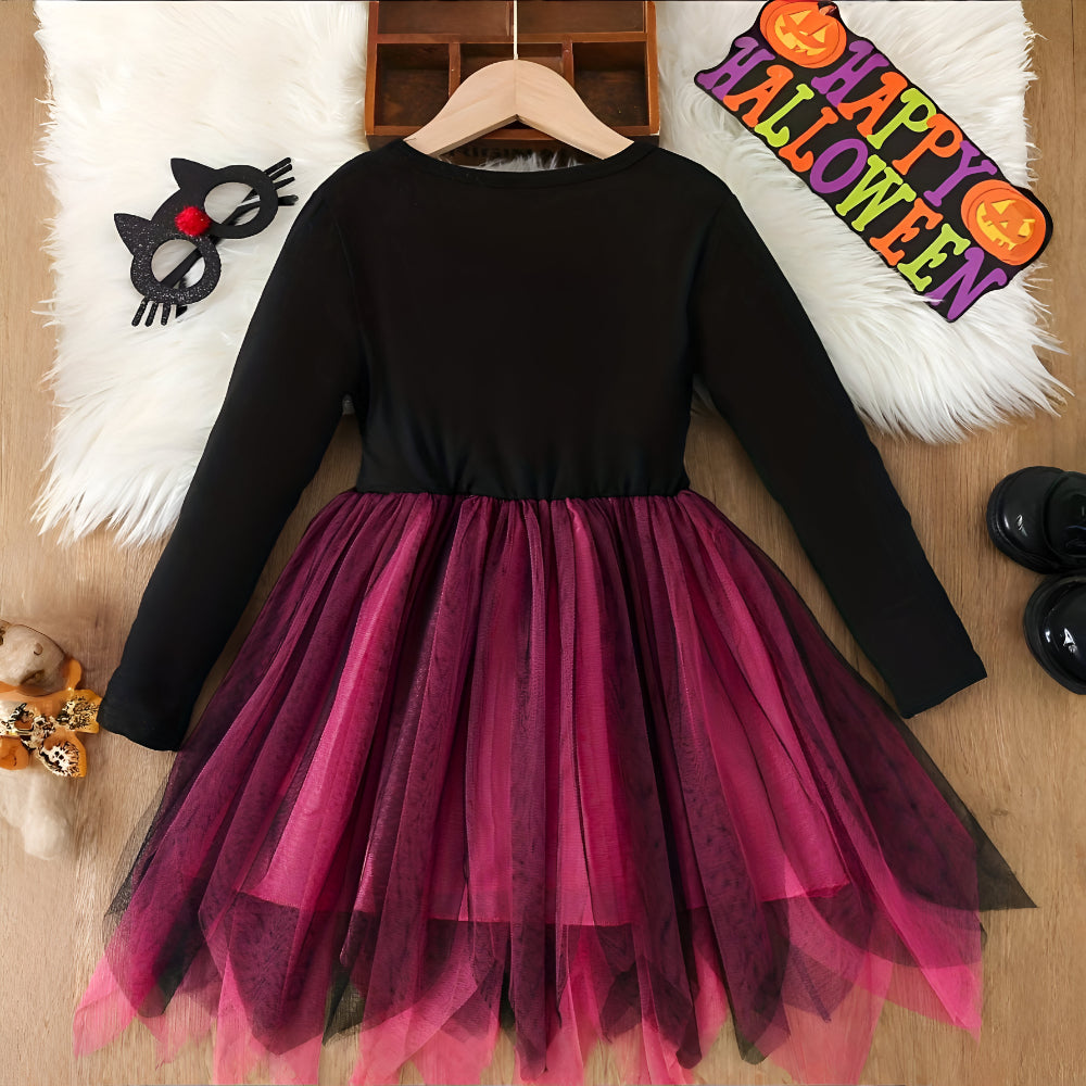 Halloween Witch Costume Kids Skeleton Dress