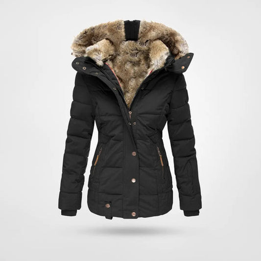 Women's Winter Puffer Jacket | Quilted Hooded Padded Coat