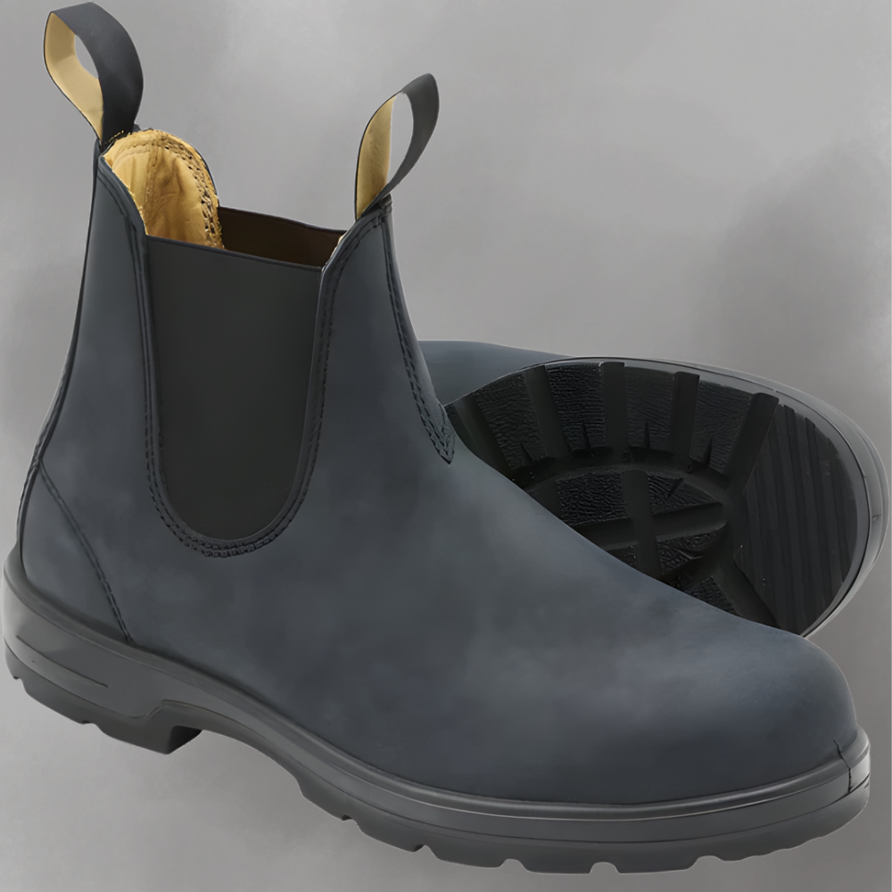 Black Ankle Boots Slip-On Leather Chelsea Design for Men and Women 2