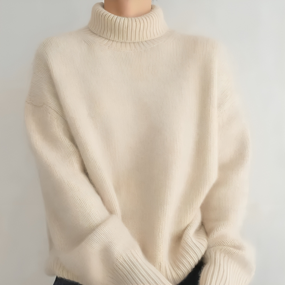 Women's Cozy Turtleneck Sweater Ribbed Long Sleeve