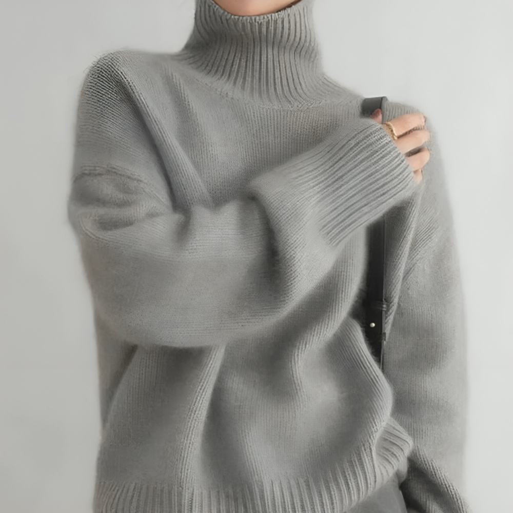 Women's Cozy Turtleneck Sweater Ribbed Long Sleeve
