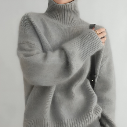 Women's Cozy Turtleneck Sweater Ribbed Long Sleeve