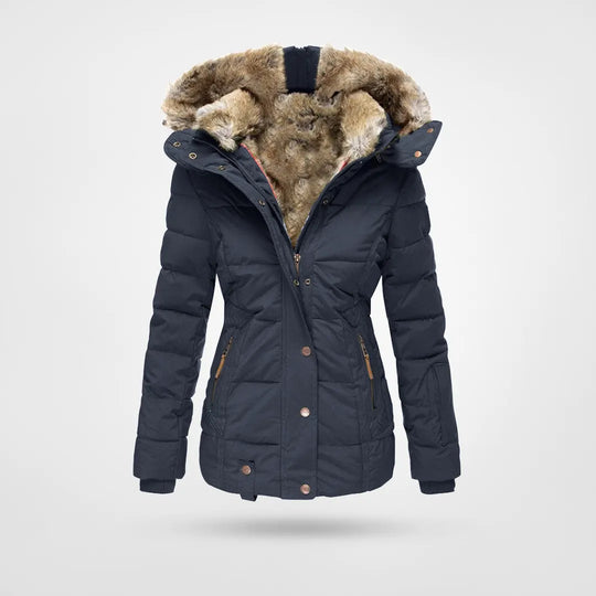 Women's Winter Puffer Jacket | Quilted Hooded Padded Coat