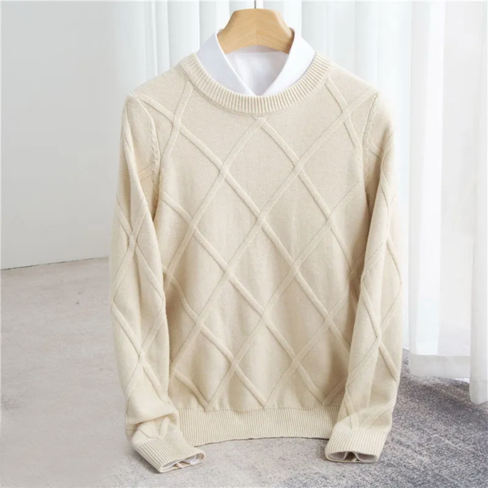 Cashmere Sweater Elegant O-Neck Design Soft Comfort for Men 2