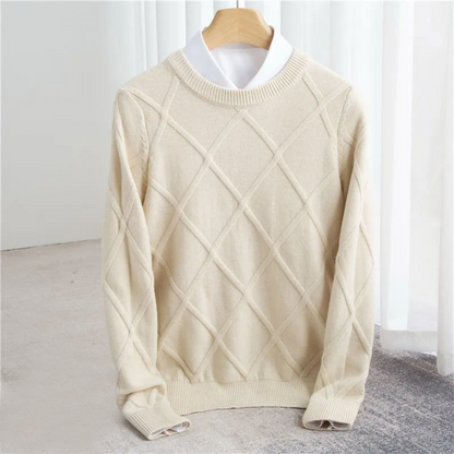 Cashmere Sweater Elegant O-Neck Design Soft Comfort for Men 2