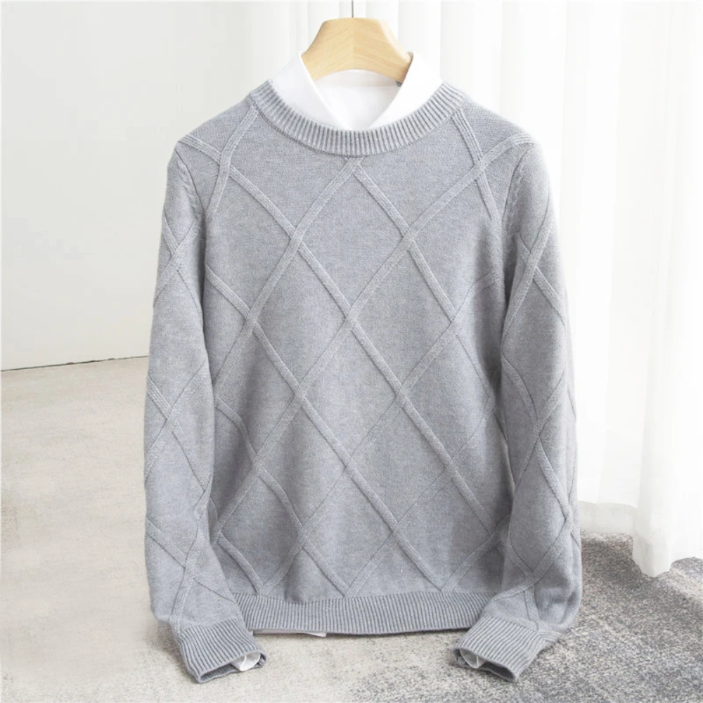 Cashmere Sweater Elegant O-Neck Design Soft Comfort for Men 3