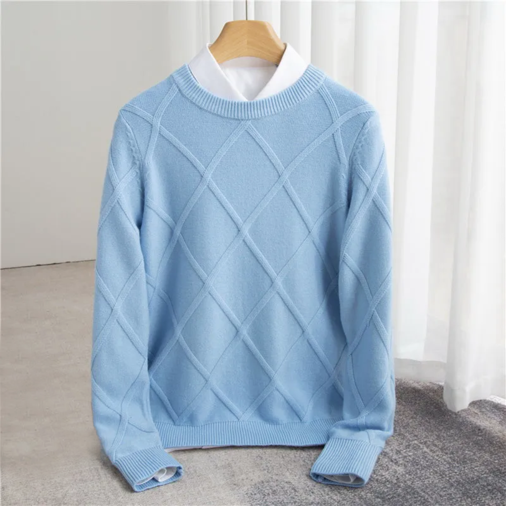 Cashmere Sweater Elegant O-Neck Design Soft Comfort for Men 4