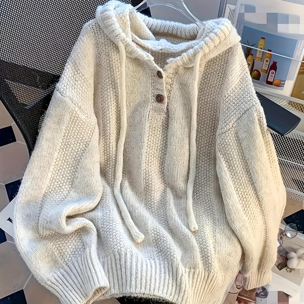 Women’s Oversized Cozy Hooded Sweater Chunky Knit