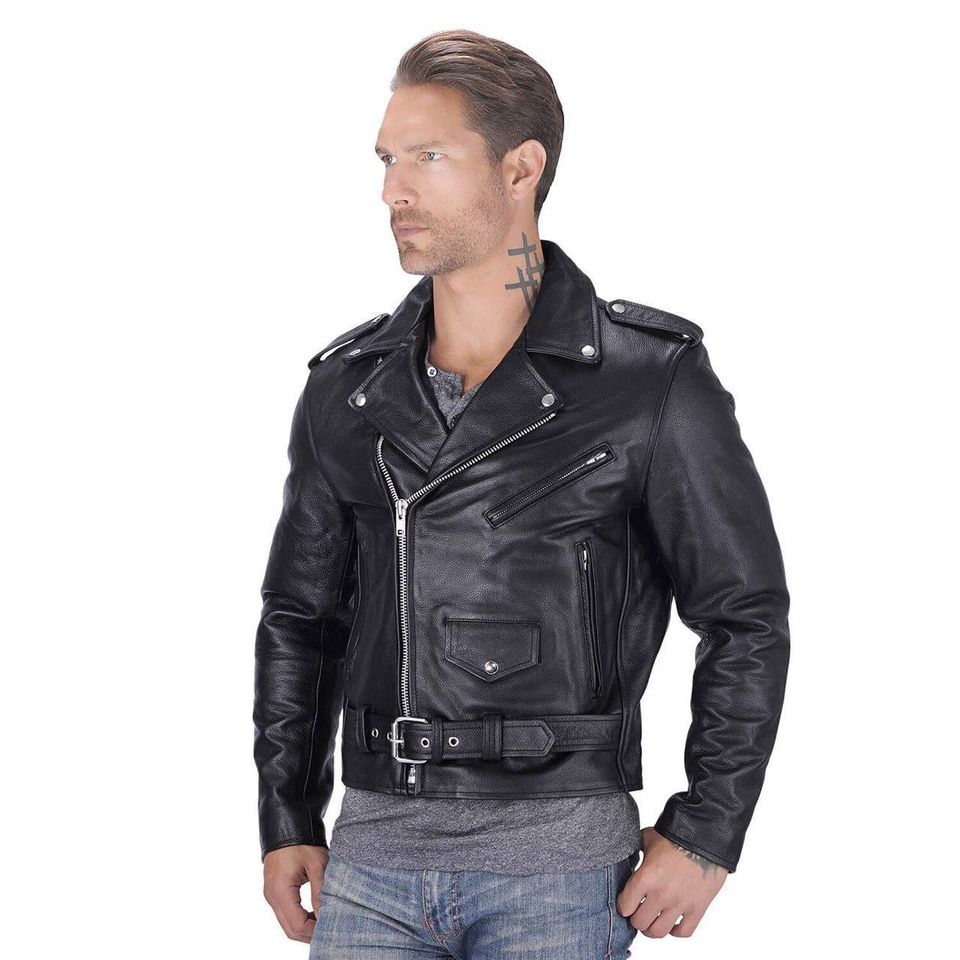 Men's Leather Bomber Jacket | Oversized Zip Up