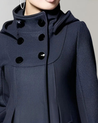 Women’s Winter Trench Coat | Hooded, Long Sleeve