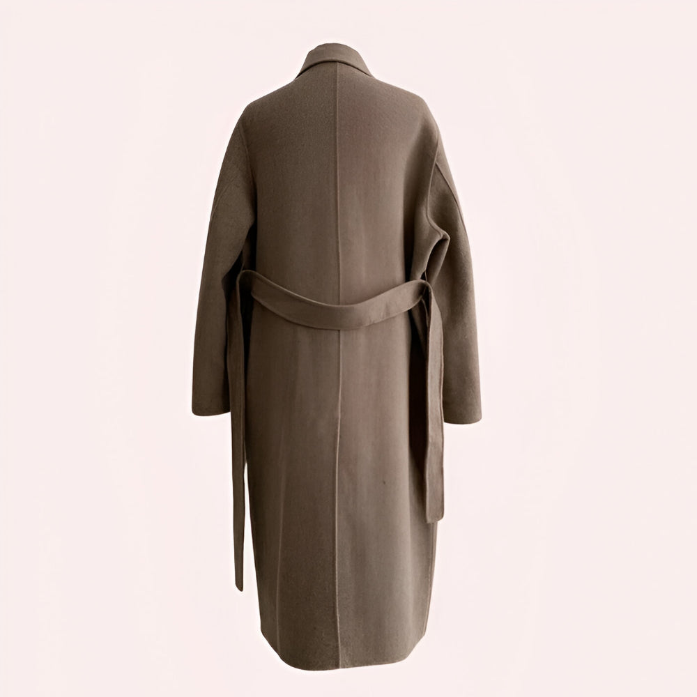 Women’s Long Wool Winter Coat | Elegant Double Breasted Overcoat