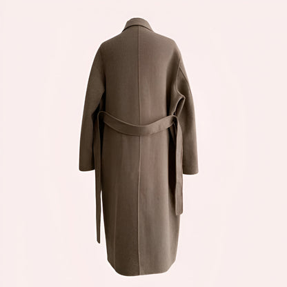 Women’s Long Wool Winter Coat | Elegant Double Breasted Overcoat