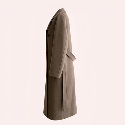 Women’s Long Wool Winter Coat | Elegant Double Breasted Overcoat