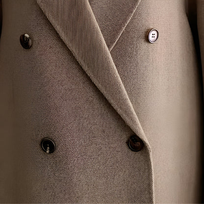 Women’s Long Wool Winter Coat | Elegant Double Breasted Overcoat