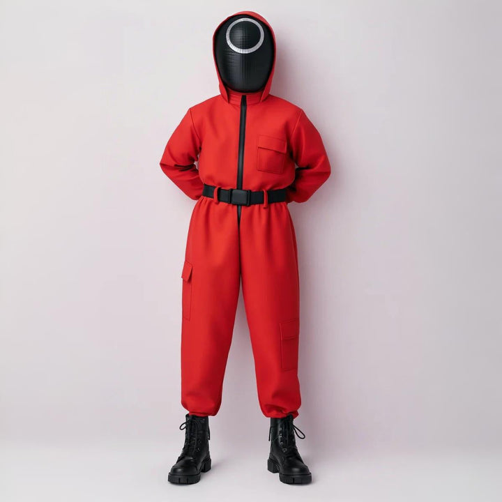 Halloween Costume Kids Red Guard Jumpsuit