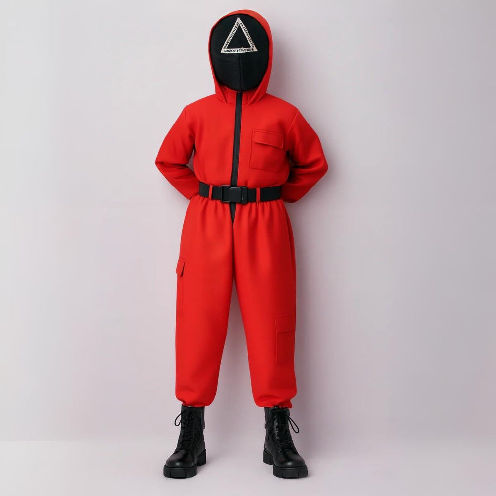 Halloween Costume Kids Red Guard Jumpsuit