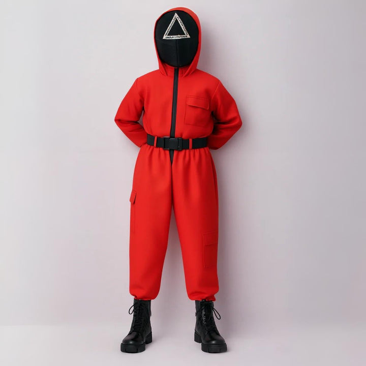 Halloween Costume Kids Red Guard Jumpsuit