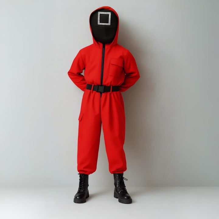 Halloween Costume Kids Red Guard Jumpsuit
