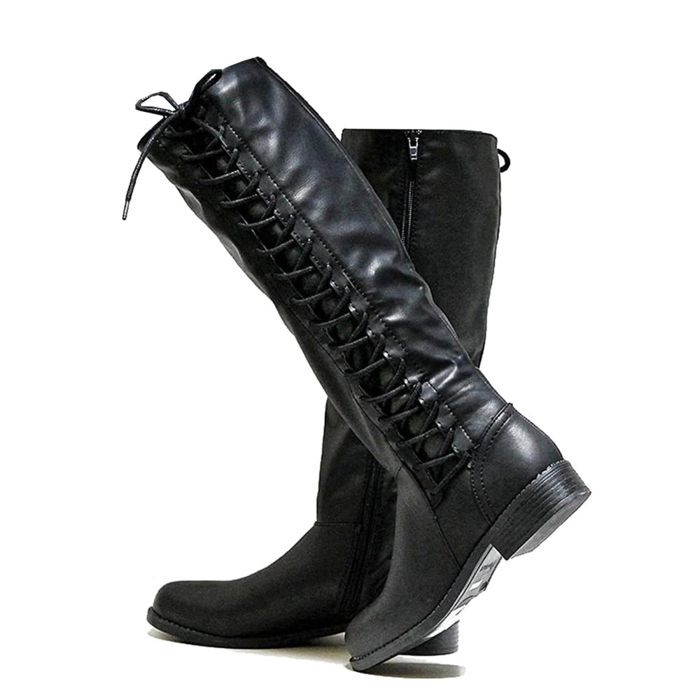 Women's Tall Lace Up Boot Knee High Comfortable