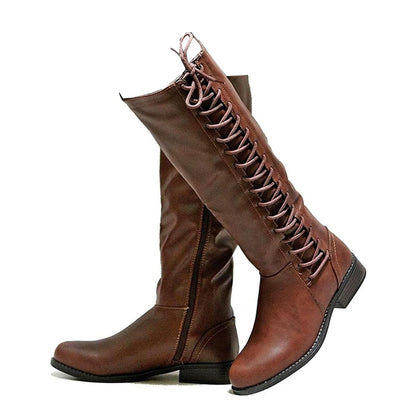 Women's Tall Lace Up Boot Knee High Comfortable