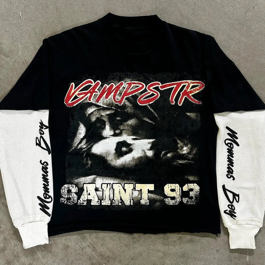 Hoodie Loose Fit Futuristic Streetwear Pullover for Men Women 0